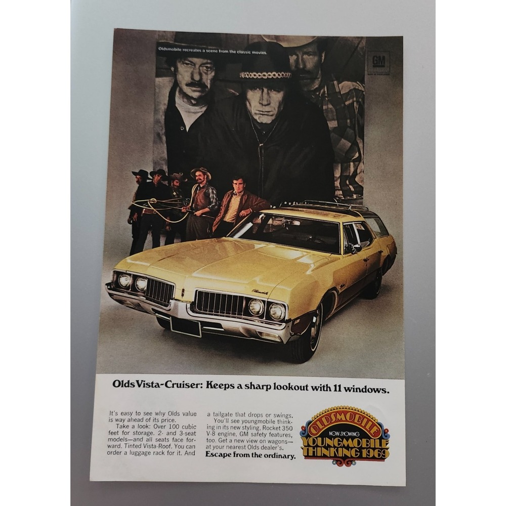 Oldsmobile VISTA-CRUISER Car Auto ADVERT Vintage Original 1969 Print Ad
